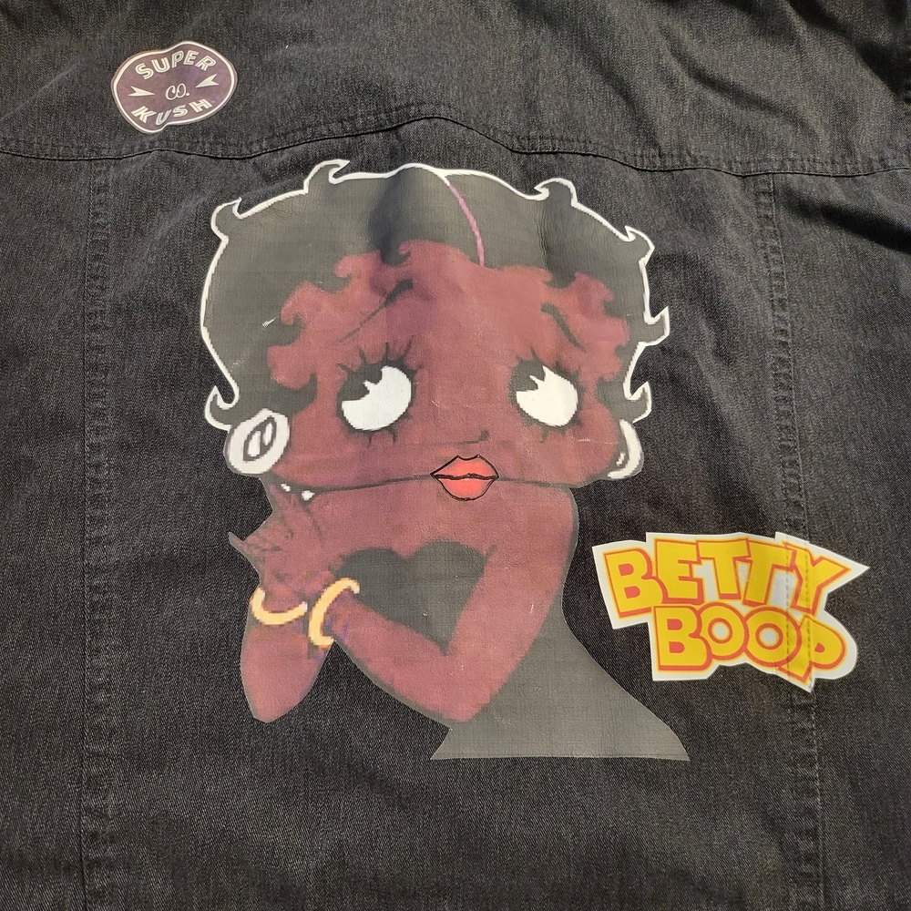 Vintage Liz Claiborne Reworked "Black Betty Boop" Denim Jacket - Picture 16 of 16